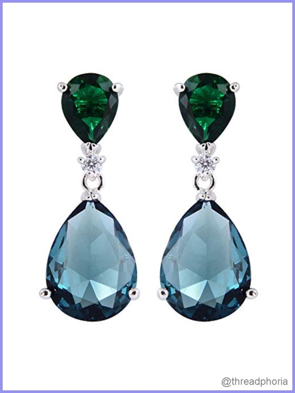 Teardrop Pear CZ Dangle Gold Plated Pierced Earrings